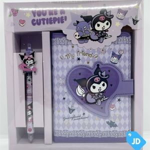 Kuromi Sanrio Character Journal with Matching Gel Pen #KawaiiStationery